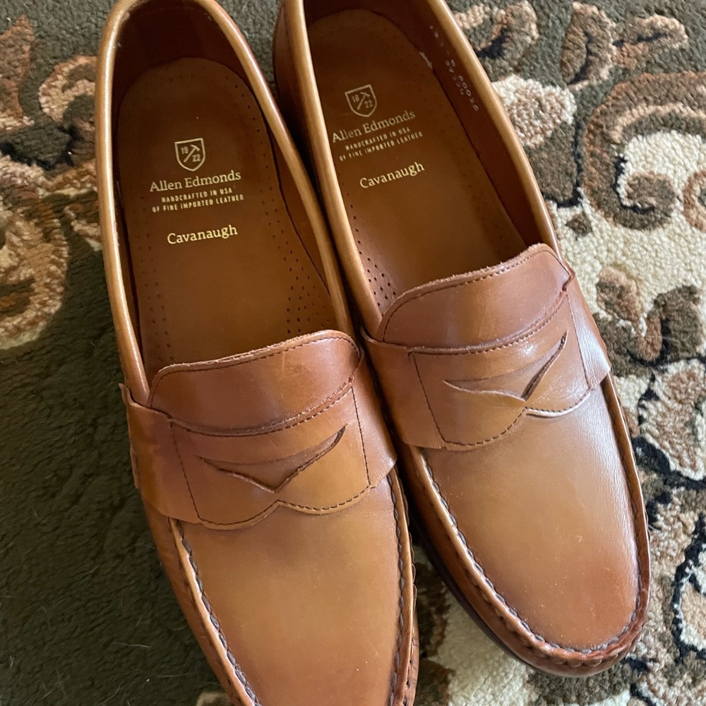 Allen Edmond sz13 cavenaugh penny loafer mid tan
